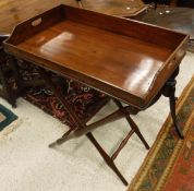A 19th Century mahogany butler's tray with galleried top,