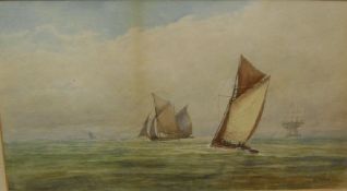 V ALLAN "Shipping at sea", watercolour,