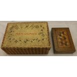 A 19th Century Tunbridge ware hinged lidded card box,