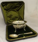 A Victorian embossed silver bowl decorated with fox and other animals,