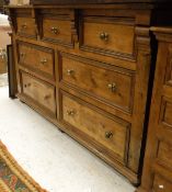 A 19th Century country pine dresser with seven assorted drawers,