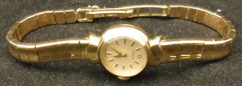 A mid 20th Century Omega 9 carat gold ladies wristwatch CONDITION REPORTS Approx 20