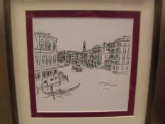 20TH CENTURY CONTINENTAL SCHOOL "Venice", a set of nine black and white prints,