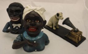 A reproduction 'negro woman' money bank and a 'negro' money bank,