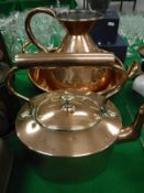 A copper kettle,