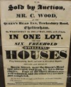 Three 19th Century auction posters to include "Chedworth Gloucestershire To be sold by auction Lyne