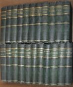 Three boxes of various books to include W M Thackeray "Works", "Pearsons Magazine",