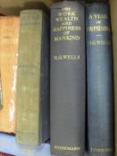 Three boxes of various books either by, or on the subject of, H G Wells including "Bealby",