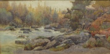 NORMAN NETHERWOOD (1886-1958) "River Scene", autumn, watercolour,