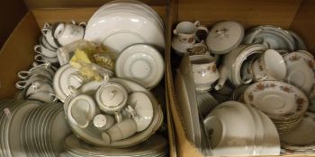 Two boxes of assorted china wares to include Noritake "Maya" part dinner service,