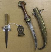 A horn-handled dagger,