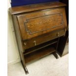 A 1920's oak student's bureau,