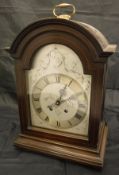 A circa 1900 mahogany and inlaid cased mantle clock,