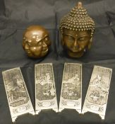 A modern Thai style bronze Buddha head,