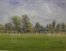 IN THE MANNER OF JACK RUSSELL "The cricket match", watercolour heightened in white,