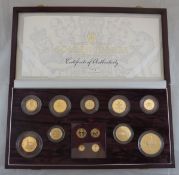 An Elizabeth II Golden Jubilee 2002 United Kingdom gold proof coin set limited edition no 1114