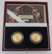 A Jersey 2000 United Kingdom gold proof sovereign two coin set no 0088