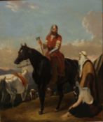 ATTRIBUTED TO ABRAHAM COOPER (1787-1868) "Arab warrior on horseback with various other figures by
