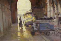 MATTHEW ALEXANDER (b. 1953) "Inside The Fish Market, Venice",
