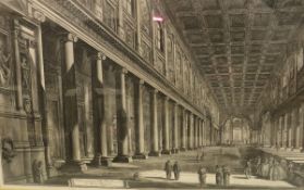 AFTER GIOVANNI BATTISTA PIRANESI (1720-1778) "Spaccato interno della Basilica di S.