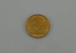 A 1982 Queen Elizabeth II gold half sovereign