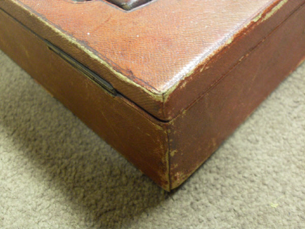 A Victorian red leather covered lidded box or case, - Image 15 of 20