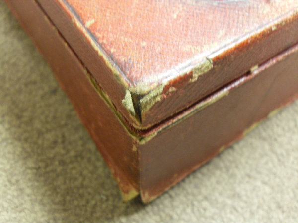 A Victorian red leather covered lidded box or case, - Image 12 of 20