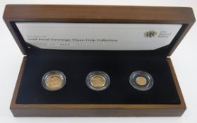A 2011 gold proof sovereign three coin collection no 0404 CONDITION REPORTS Three