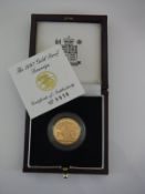 A 1997 gold proof sovereign