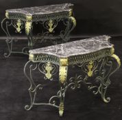 A pair of console tables in the Rococo taste,