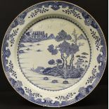 An 18th Century Chinese blue and white charger,