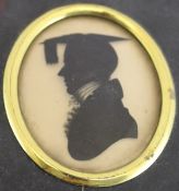 19TH CENTURY ENGLISH SCHOOL "Gentleman in mortar board", a miniature portrait study,