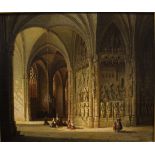 JOSEPH MASWIENS (1828-1880) "Cathedral interior",