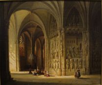 JOSEPH MASWIENS (1828-1880) "Cathedral interior",