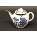 An 18th Century Worcester blue and white teapot,