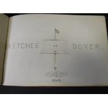 W OLIVER "Sketches at Dover 1868" with various pen sketches of the landscape and people in humorous