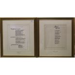 A collection of framed and glazed poems by various poets such as JOHN BETJEMAN, etc,