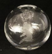 An Orrefors spherical clear "bubble" glass vase designed by Vicke Lindstrand,