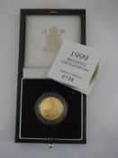 A 1999 Britannia gold proof £25 coin