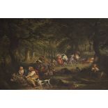 19TH CENTURY CONTINENTAL SCHOOL "The Gypsy encampment", with figures dancing,