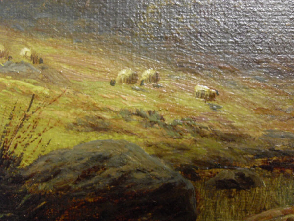 WILLIAM MELLOR (1851-1931) "Longdale Westmoreland", view of sheep in a field by river, - Image 10 of 13