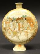 A Japanese Meiji period satsuma ware moon flask,