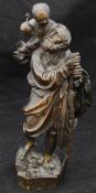 A chocolate patinated bronze figure of St. Christopher