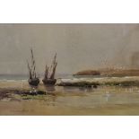JAMES W MILLIKEN (1887-1930) "Beached fishing vessels", watercolour,