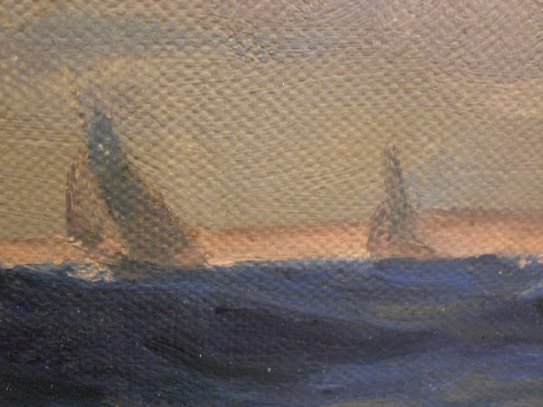 JULIUS OLSSON (1864-1942) "Beachy Head", study of sail boats off the coast, oil on canvas, - Image 4 of 23