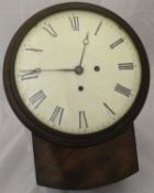 A 19th Century mahogany cased drop dial wall clock of small proportions,