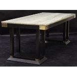 A refectory style dining table in the Art Deco/Mackintosh taste,