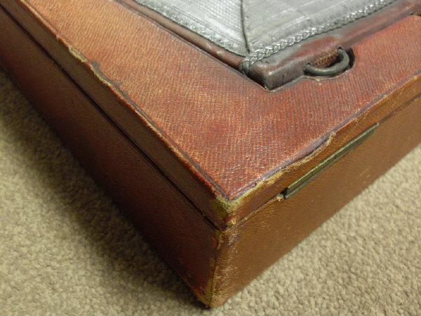 A Victorian red leather covered lidded box or case, - Image 14 of 20