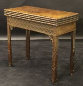 A George III games / tea table in the Chinese Chippendale taste,