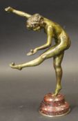 AFTER CLAIRE JEANNE ROBERTE COLINET (1880-1950) - an Art Deco gilt bronze figure "The Juggler",
